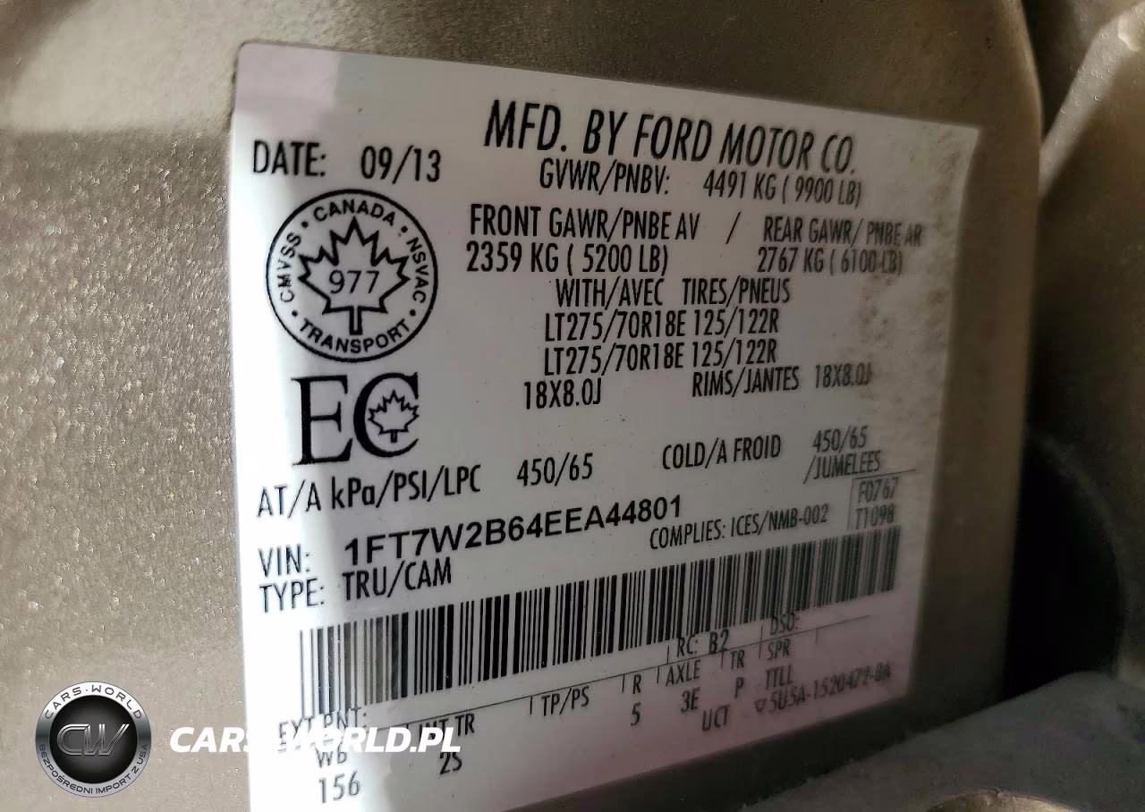 2014 Ford F250 Super Duty VIN:1FT7W2B64EEA44801 - 12