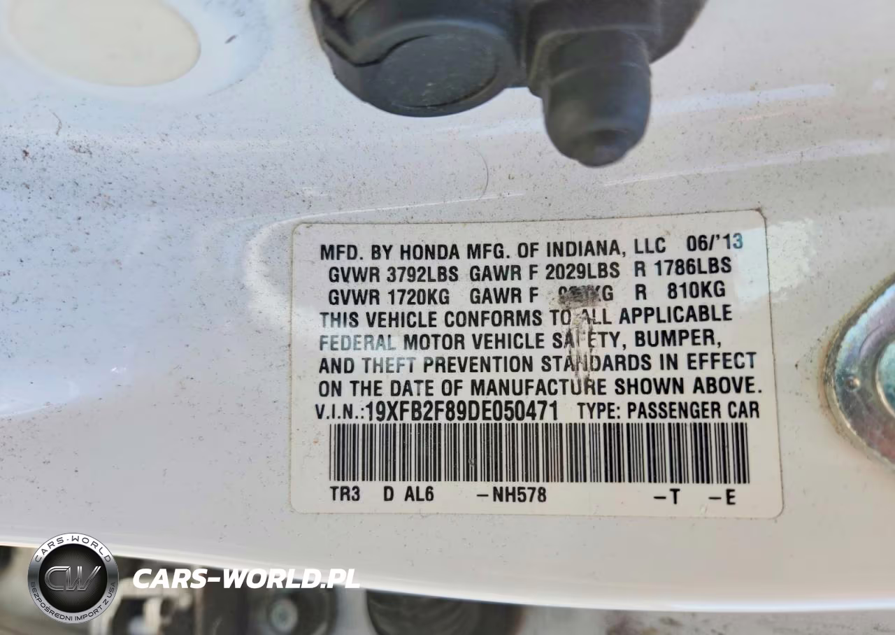 2013 Honda Civic Ex VIN:19XFB2F89DE050471 - 13