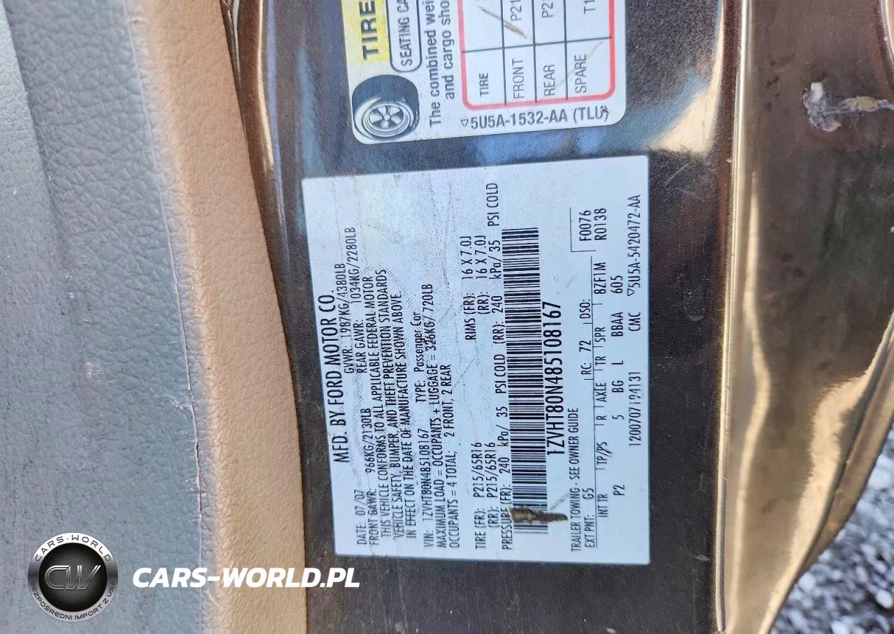 2008 Ford Mustang VIN:1ZVHT80N485108167 - 12