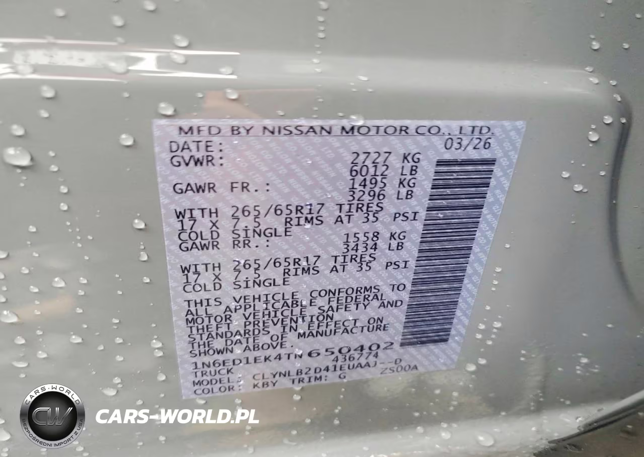 2026 Nissan Frontier Sv VIN:1N6ED1EK4TN650402 - 12
