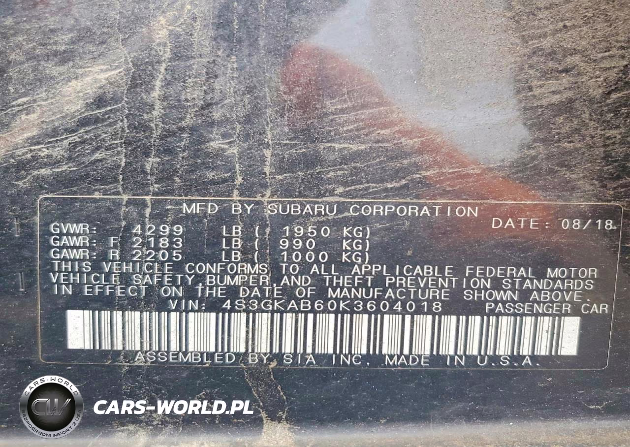2019 Subaru Impreza VIN:4S3GKAB60K3604018 - 12