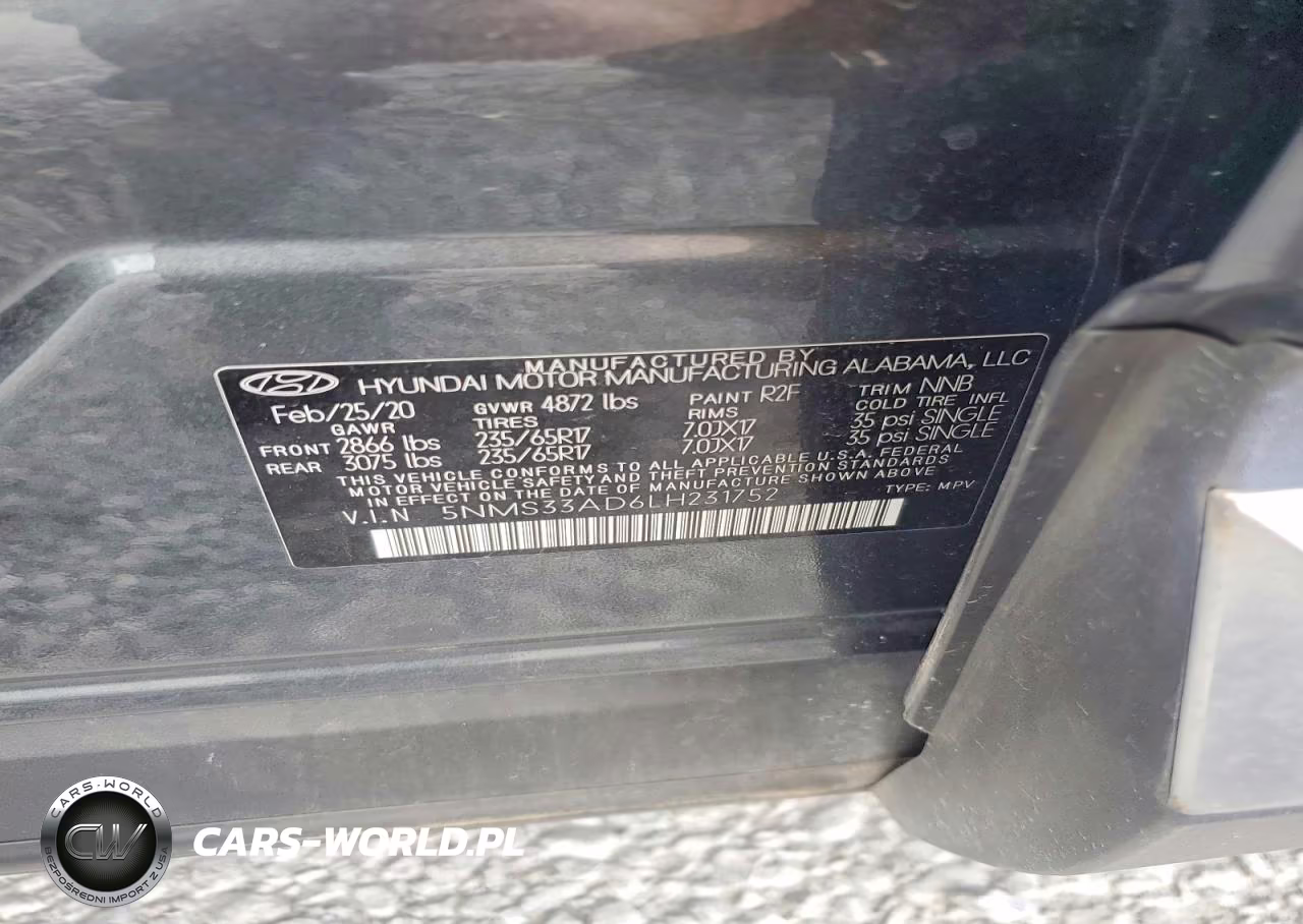 2020 Hyundai Santa Fe Sel VIN:5NMS33AD6LH231752 - 13