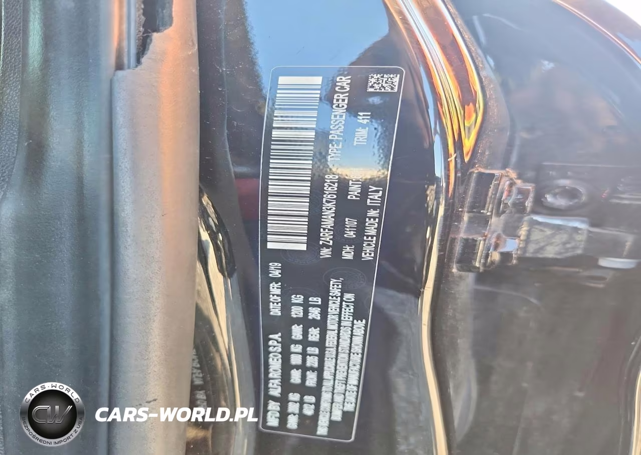 2019 Alfa Romeo Giulia VIN:ZARFAMAN3K7616218 - 13