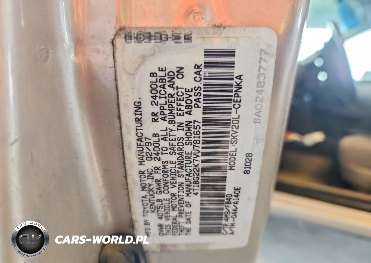1997 Toyota Camry Le VIN:4T1BG22K7VU781657 - 13