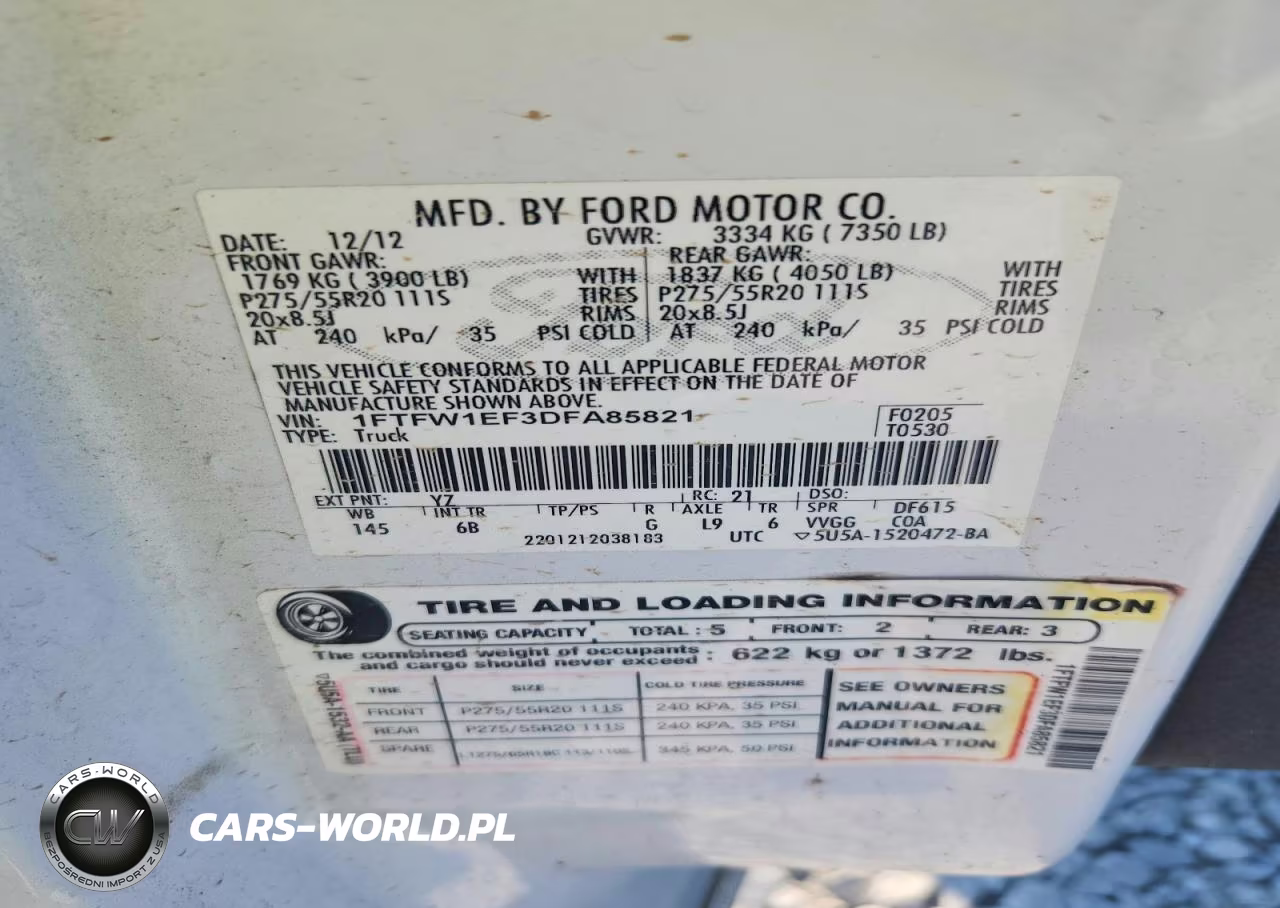 2013 Ford F150 Supercrew VIN:1FTFW1EF3DFA85821 - 12