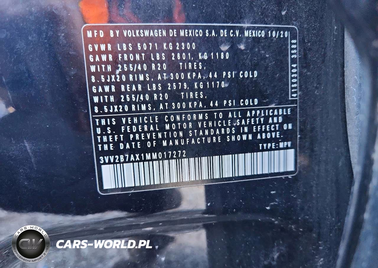 2021 Volkswagen Tiguan Se VIN:3VV2B7AX1MM017272 - 14