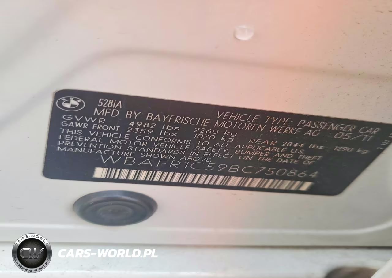 2011 BMW 528 I VIN:WBAFR1C59BC750864 - 12