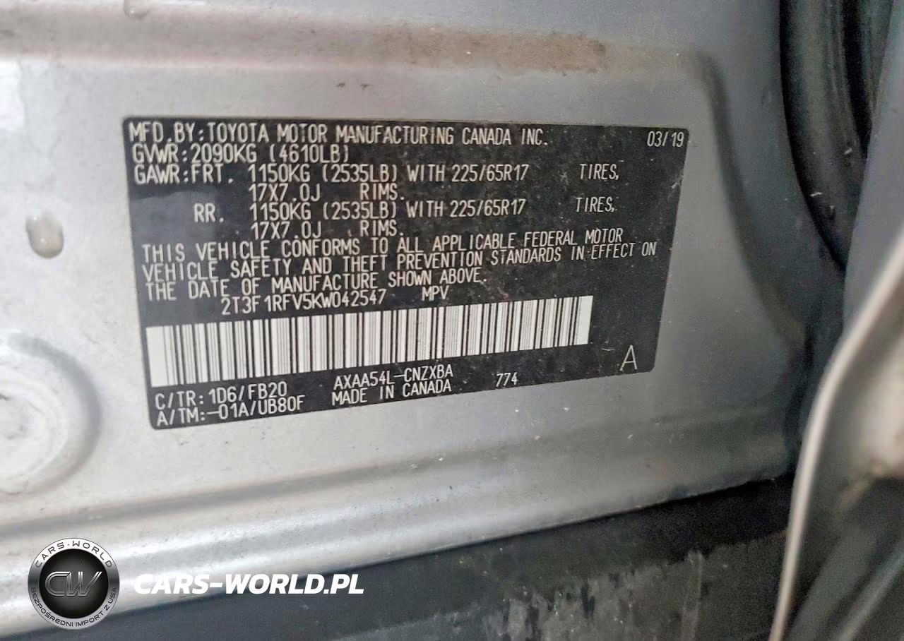 2019 Toyota Rav4 Le VIN:2T3F1RFV5KW042547 - 13