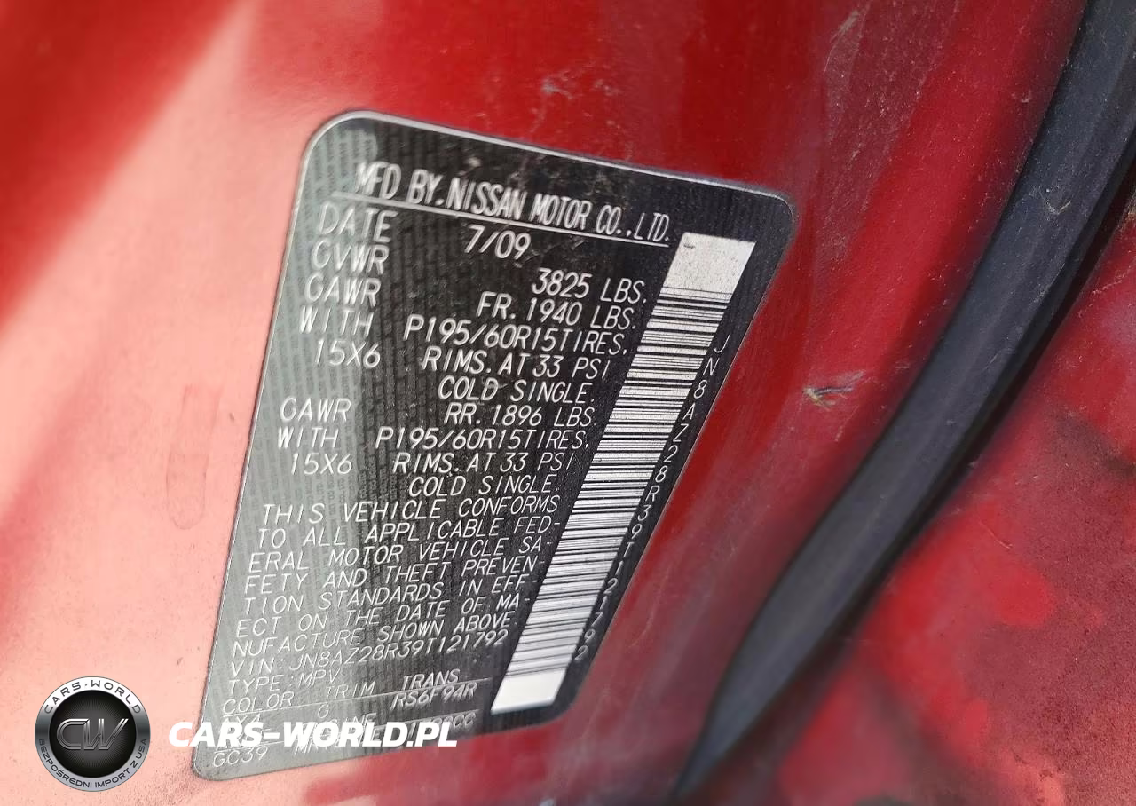 2009 Nissan Cube 1.8 VIN:JN8AZ28R39T121792 - 13