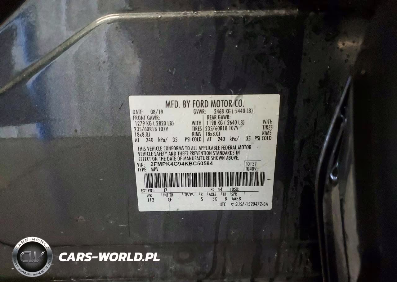 2019 Ford Edge Se VIN:2FMPK4G94KBC50584 - 14