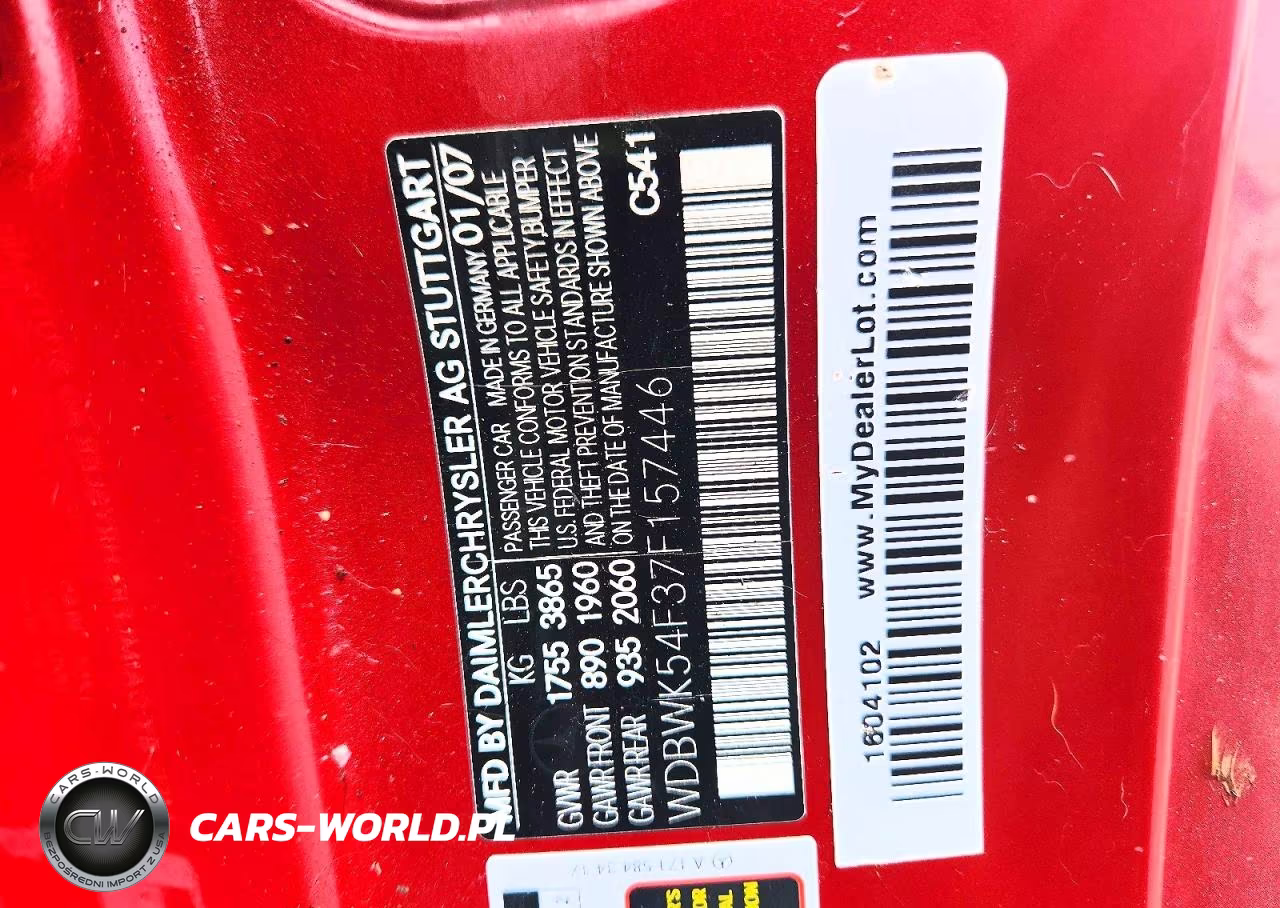 2007 Mercedes-Benz Slk 280 VIN:WDBWK54F37F157446 - 13
