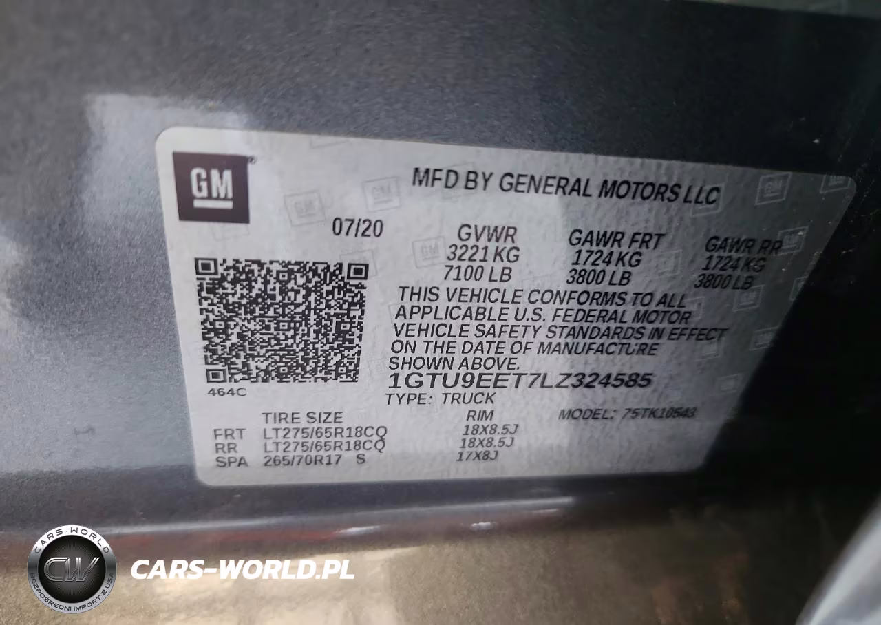 2020 GMC Sierra K1500 At4 VIN:1GTU9EET7LZ324585 - 12