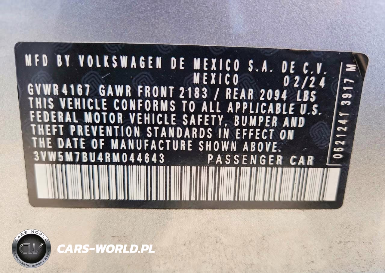2024 Volkswagen Jetta S VIN:3VW5M7BU4RM044643 - 12