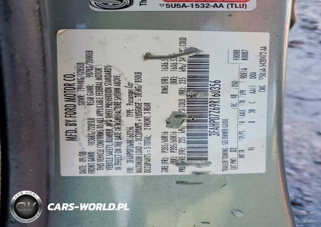 2009 Ford Fusion Se VIN:3FAHP07Z69R160356 - 12