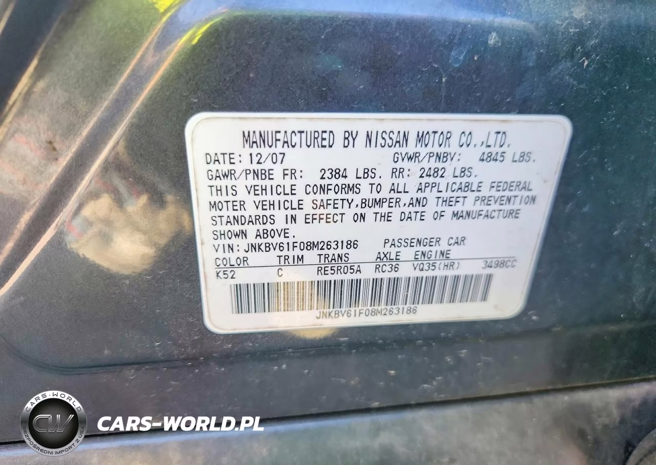 2008 Infiniti G35 X VIN:JNKBV61F08M263186 - 12