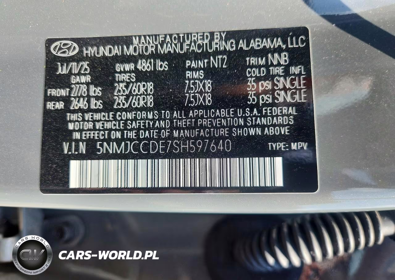2025 Hyundai Tucson Sel VIN:5NMJCCDE7SH597640 - 13