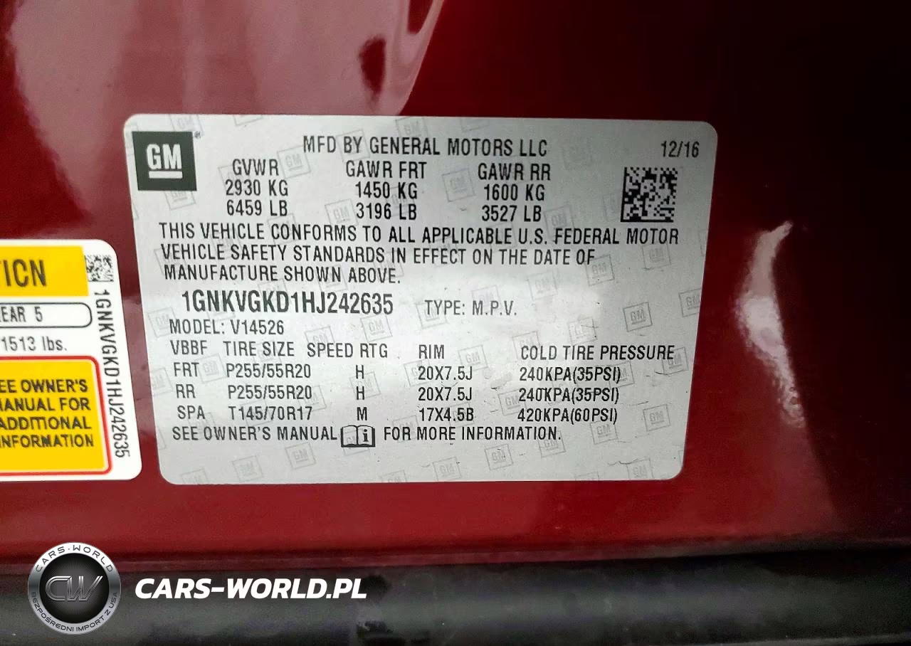 2017 Chevrolet Traverse Lt VIN:1GNKVGKD1HJ242635 - 14