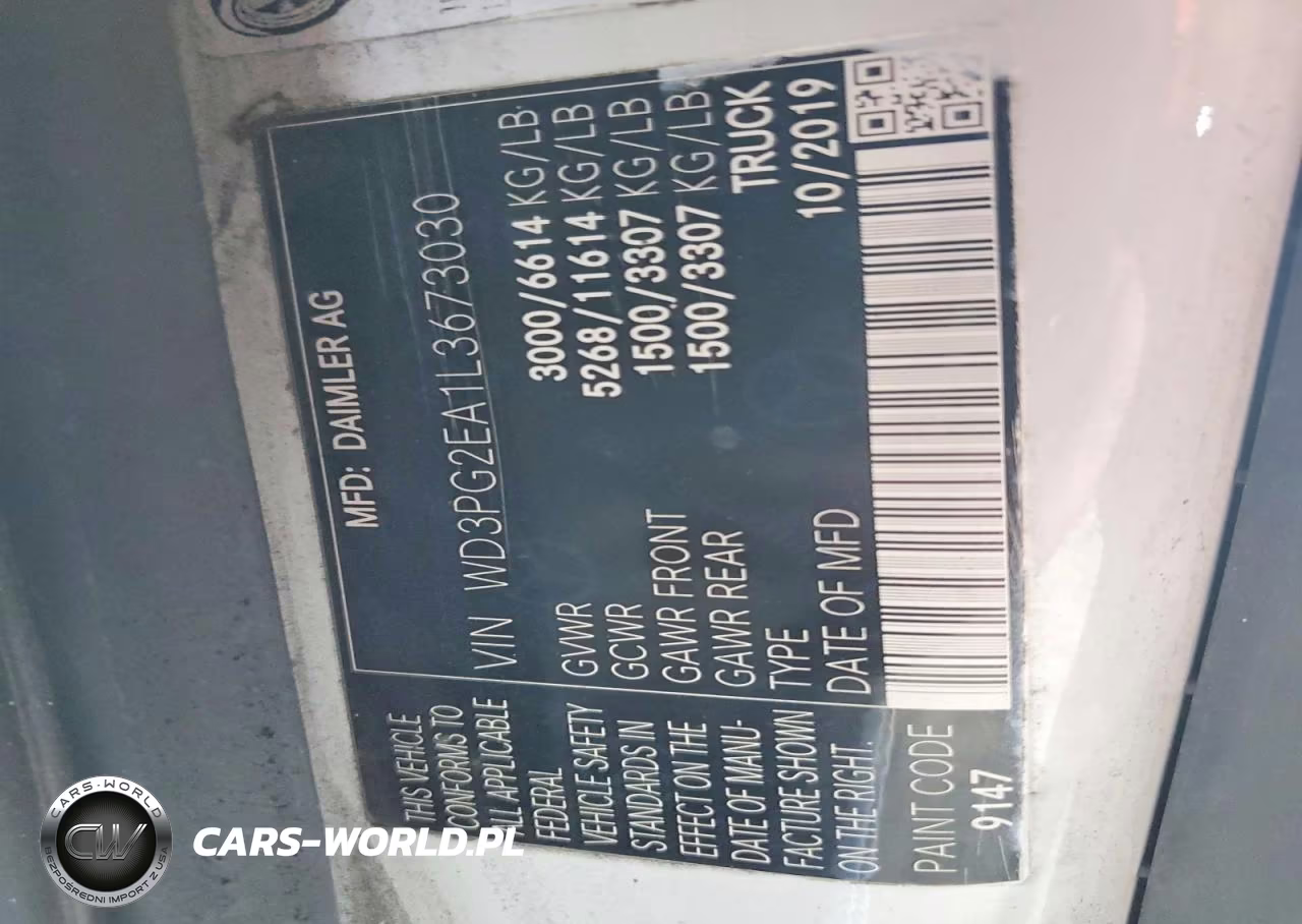 2020 Mercedes-Benz Delivery Van VIN:WD3PG2EA1L3673030 - 14