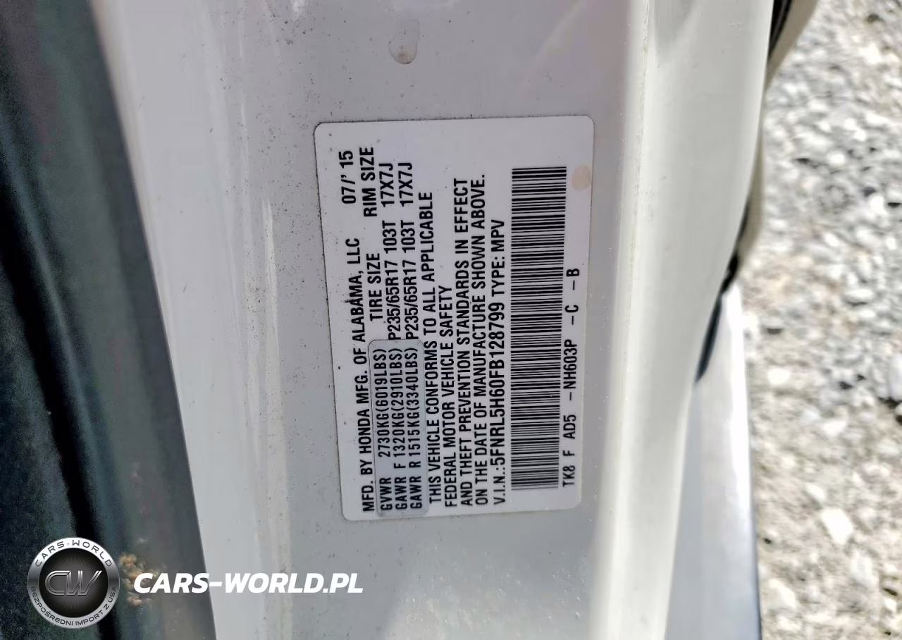 2015 Honda Odyssey Exl VIN:5FNRL5H60FB128799 - 13