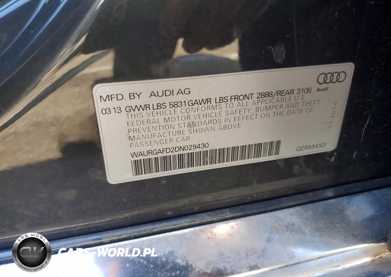2013 Audi A8 L Quattro VIN:WAURGAFD2DN029430 - 12