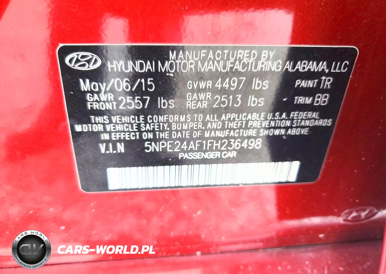 2015 Hyundai Sonata Se VIN:5NPE24AF1FH236498 - 13
