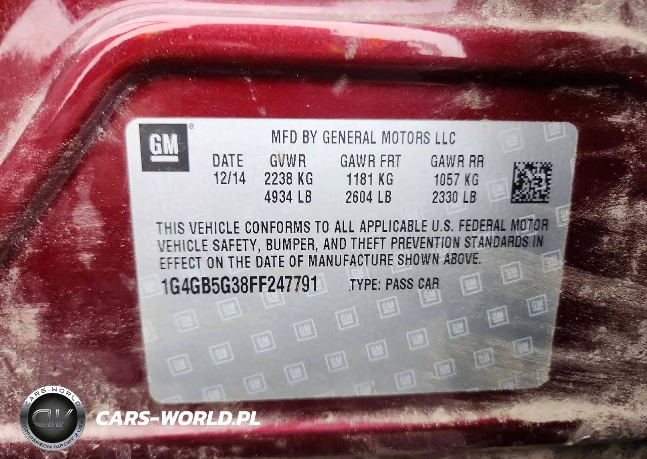 2015 Buick Lacrosse VIN:1G4GB5G38FF247791 - 12