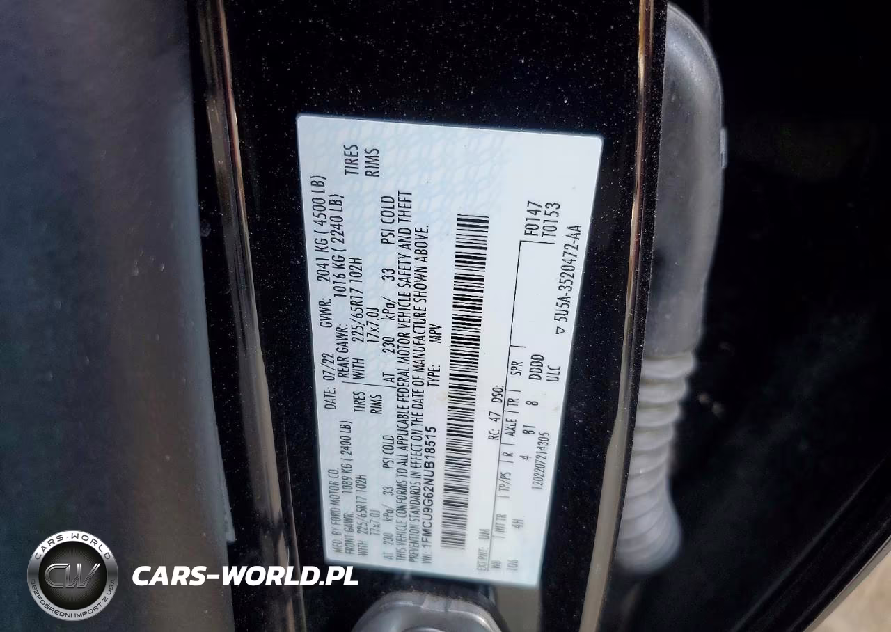 2022 Ford Escape Se VIN:1FMCU9G62NUB18515 - 13
