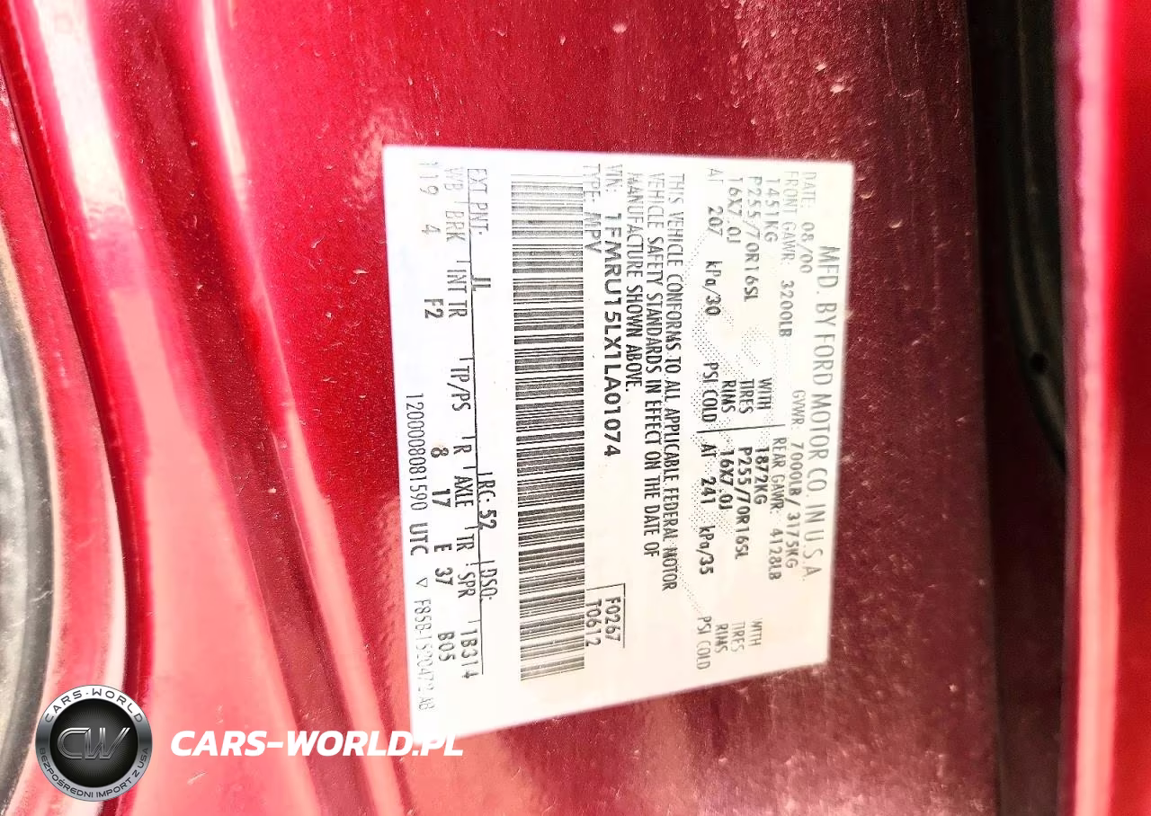 2001 Ford Expedition Xlt VIN:1FMRU15LX1LA01074 - 13