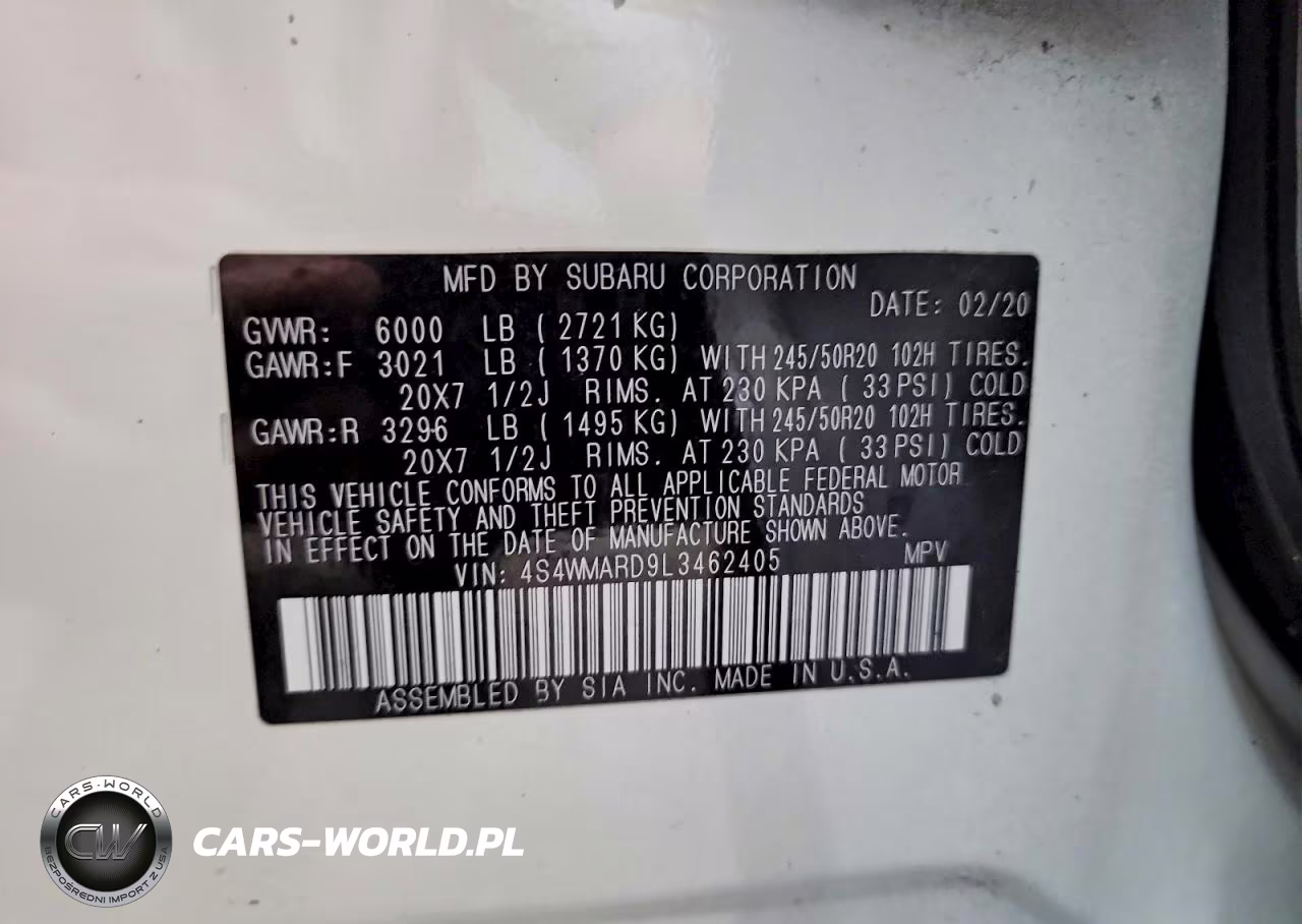 2020 Subaru Ascent Touring VIN:4S4WMARD9L3462405 - 13