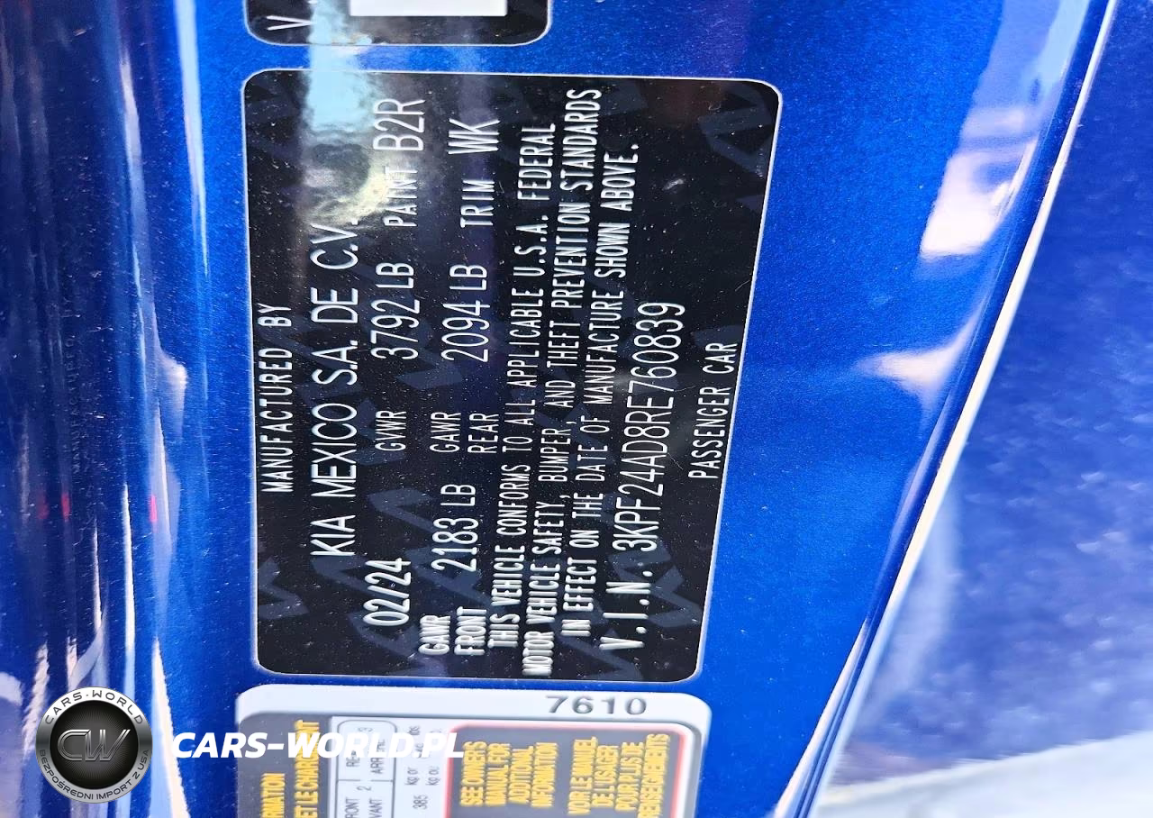 2024 Kia Forte Lxs VIN:3KPF24AD8RE760839 - 12