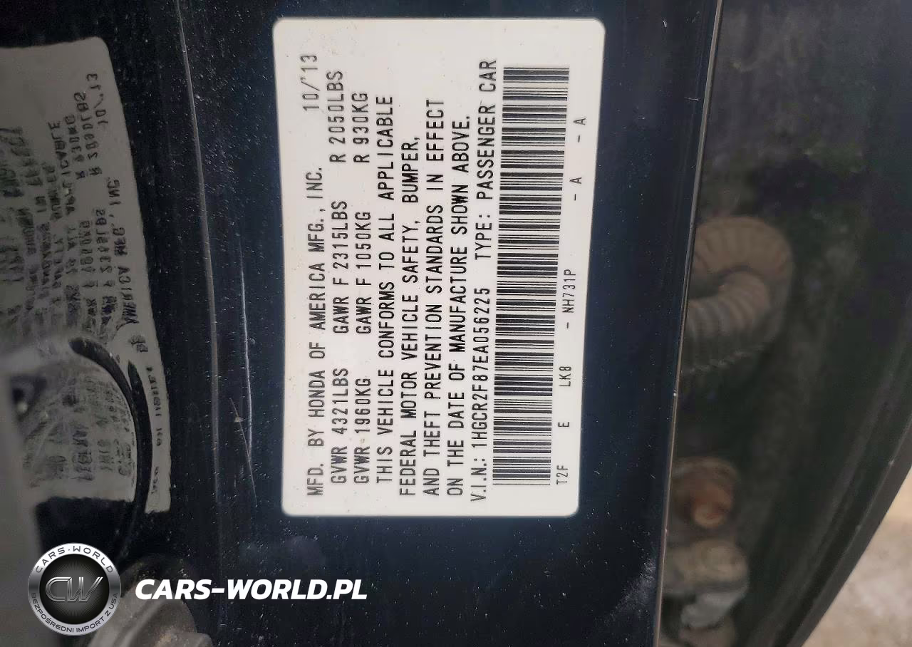 2014 Honda Accord Exl VIN:1HGCR2F87EA056225 - 12