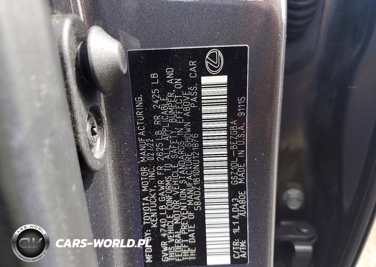 2022 Lexus Es 350 Base VIN:58ADZ1B10NU121876 - 13
