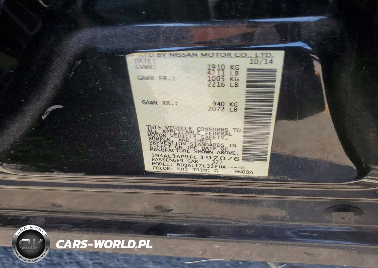 2015 Nissan Altima 2.5 Sv VIN:1N4AL3AP9FC197076 - 12