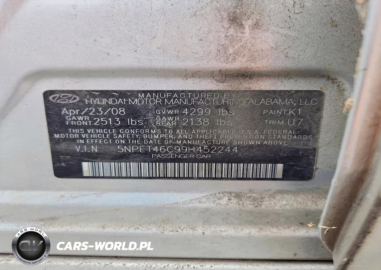 2009 Hyundai Sonata Gls VIN:5NPET46C99H452244 - 12