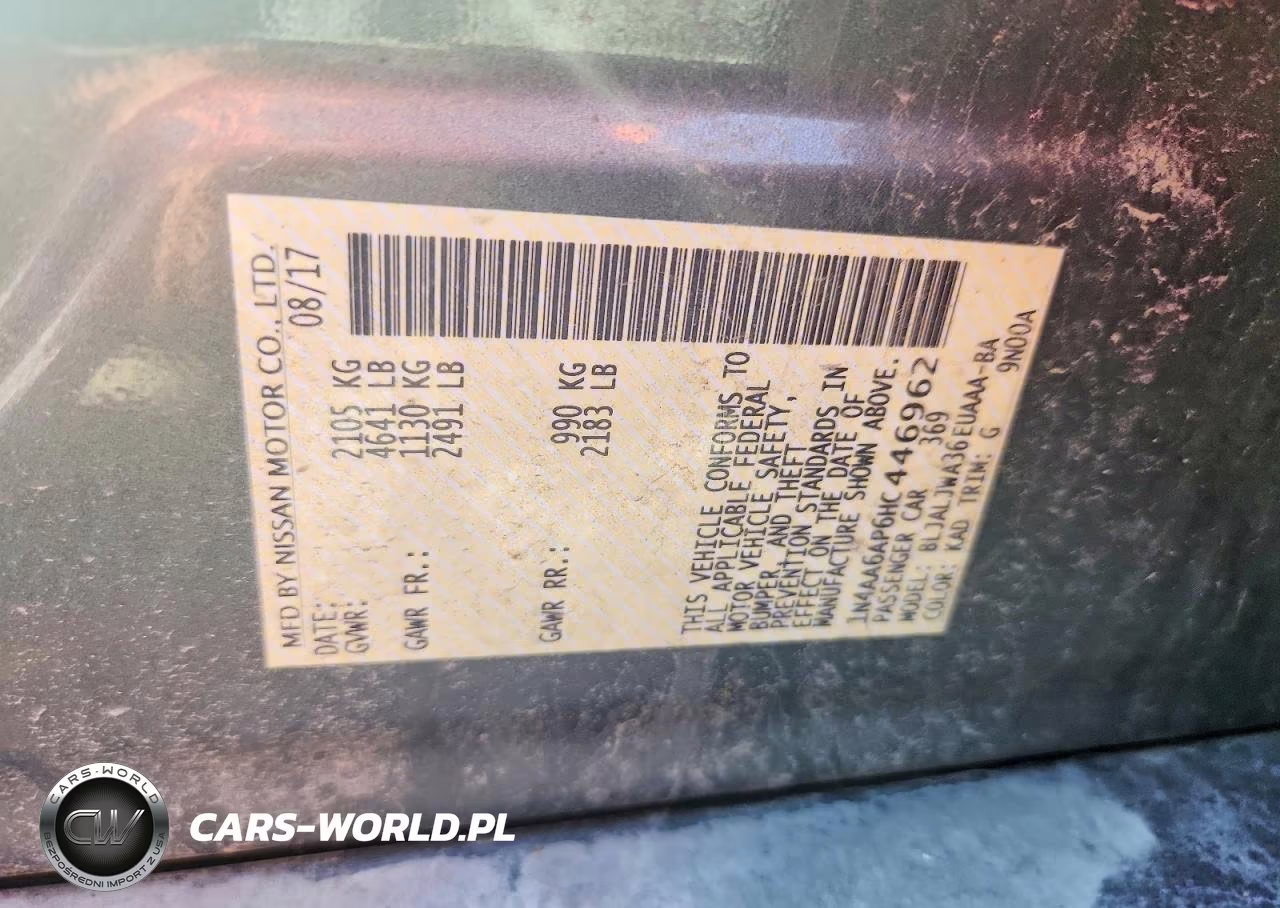 2017 Nissan Maxima 3.5 Sv VIN:1N4AA6AP6HC446962 - 13