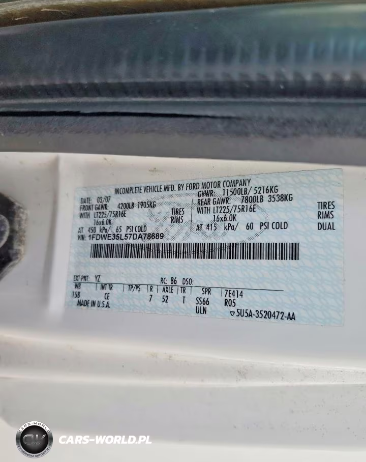 2007 Ford E350 Delivery Truck VIN:1FDWE35L57DA78689 - 13