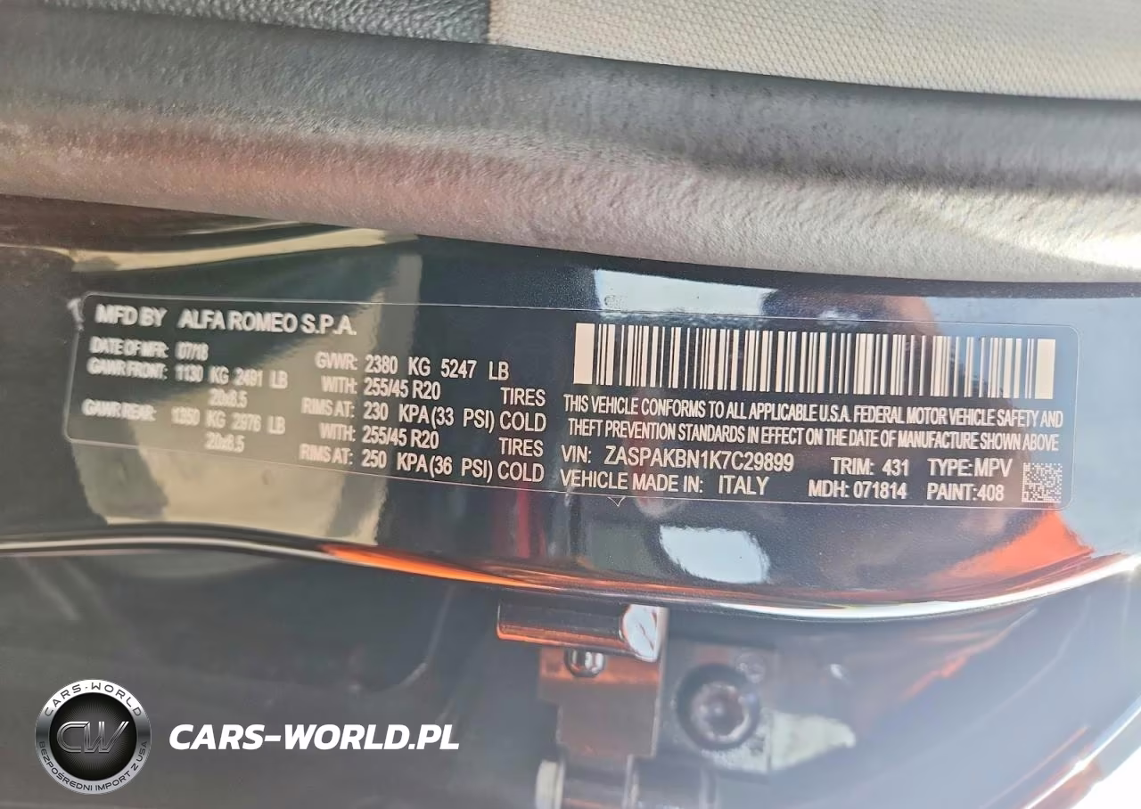 2019 Alfa Romeo Stelvio Ti VIN:ZASPAKBN1K7C29899 - 13