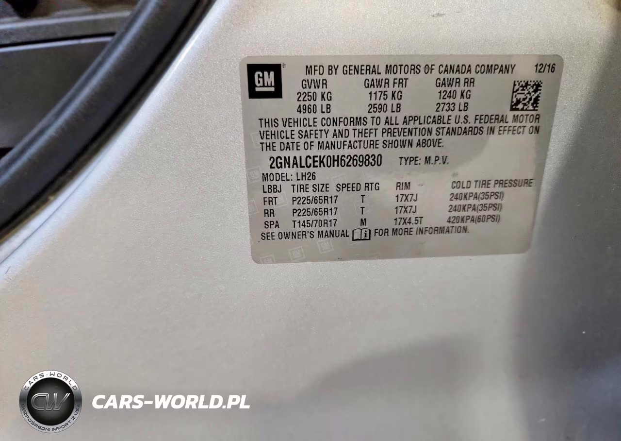 2017 Chevrolet Equinox Lt VIN:2GNALCEK0H6269830 - 14