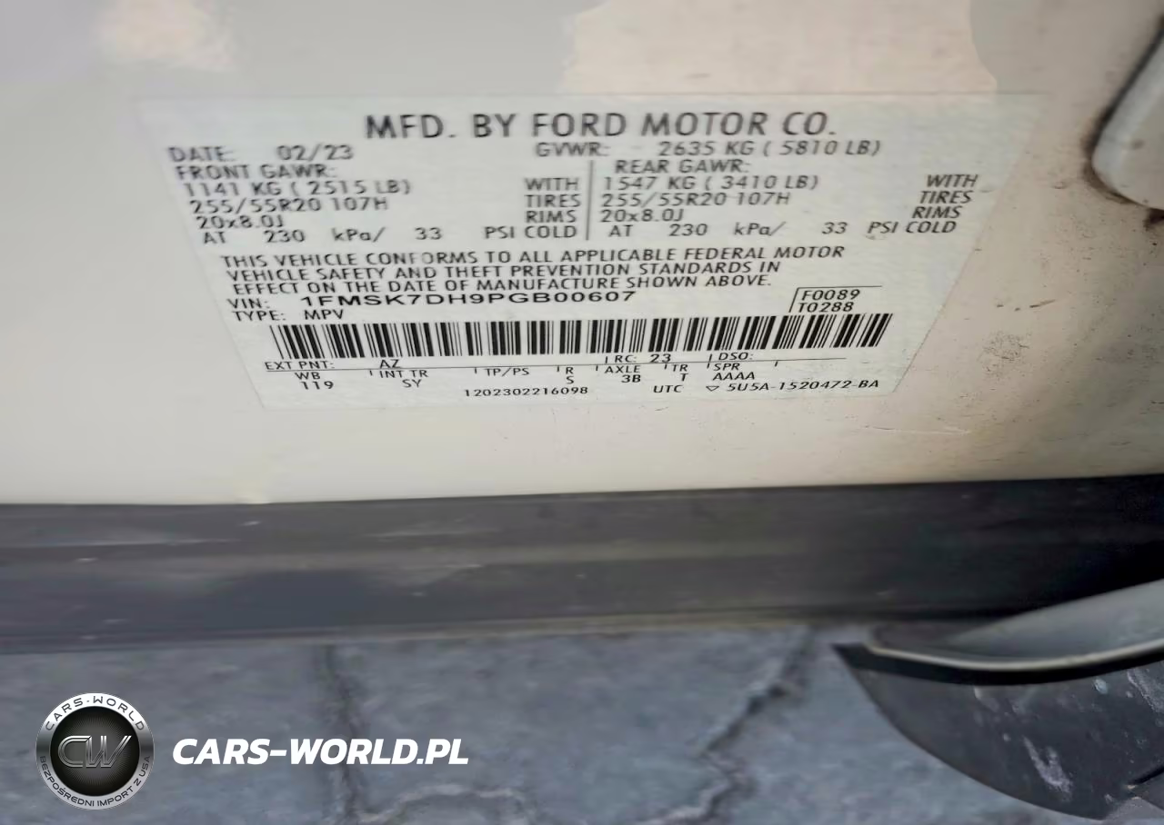 2023 Ford Explorer Xlt VIN:1FMSK7DH9PGB00607 - 13