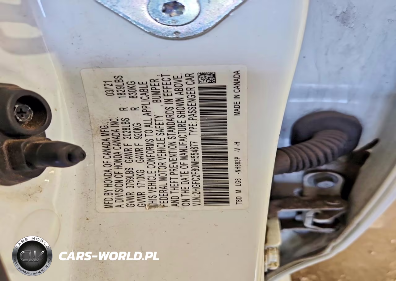 2021 Honda Civic Sport VIN:2HGFC2F80MH554877 - 12