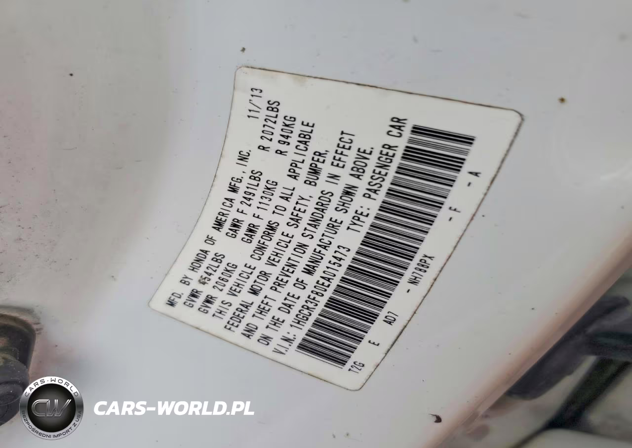 2014 Honda Accord Exl VIN:1HGCR3F80EA015473 - 12