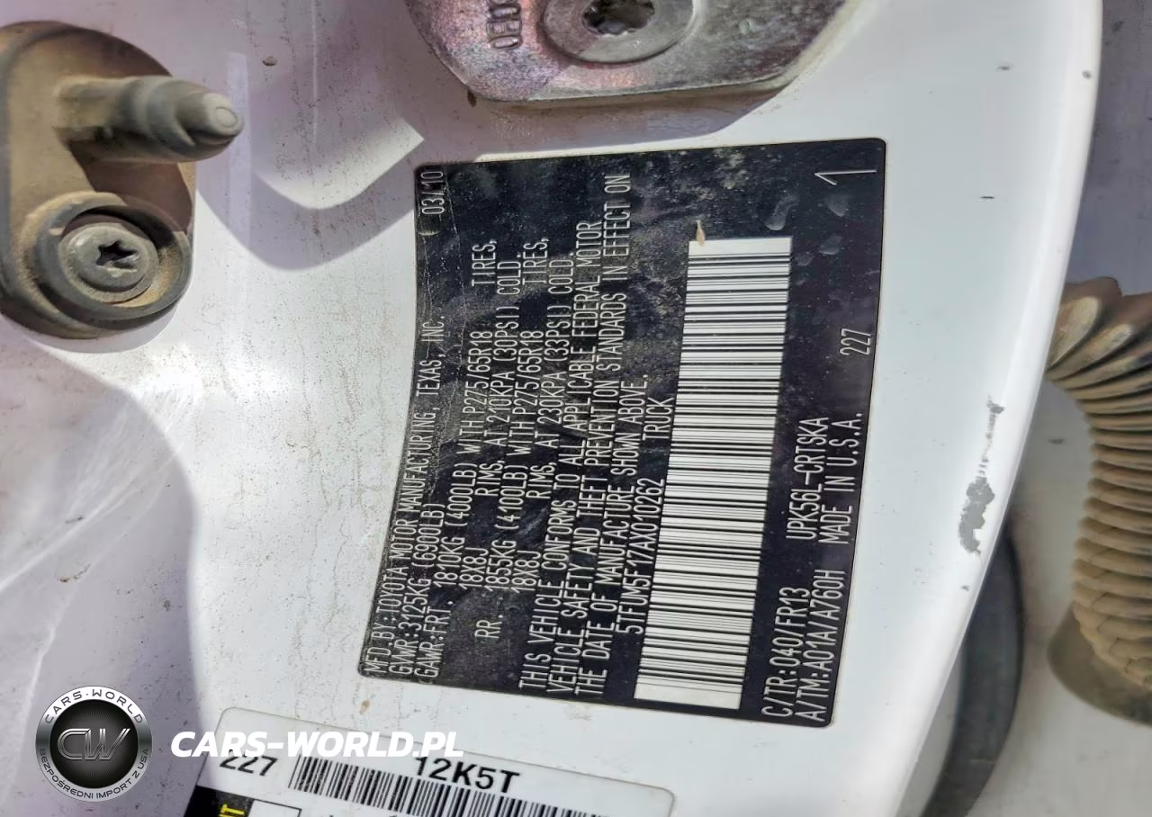 2010 Toyota Tundra Double Cab Sr5 VIN:5TFUM5F17AX010262 - 12