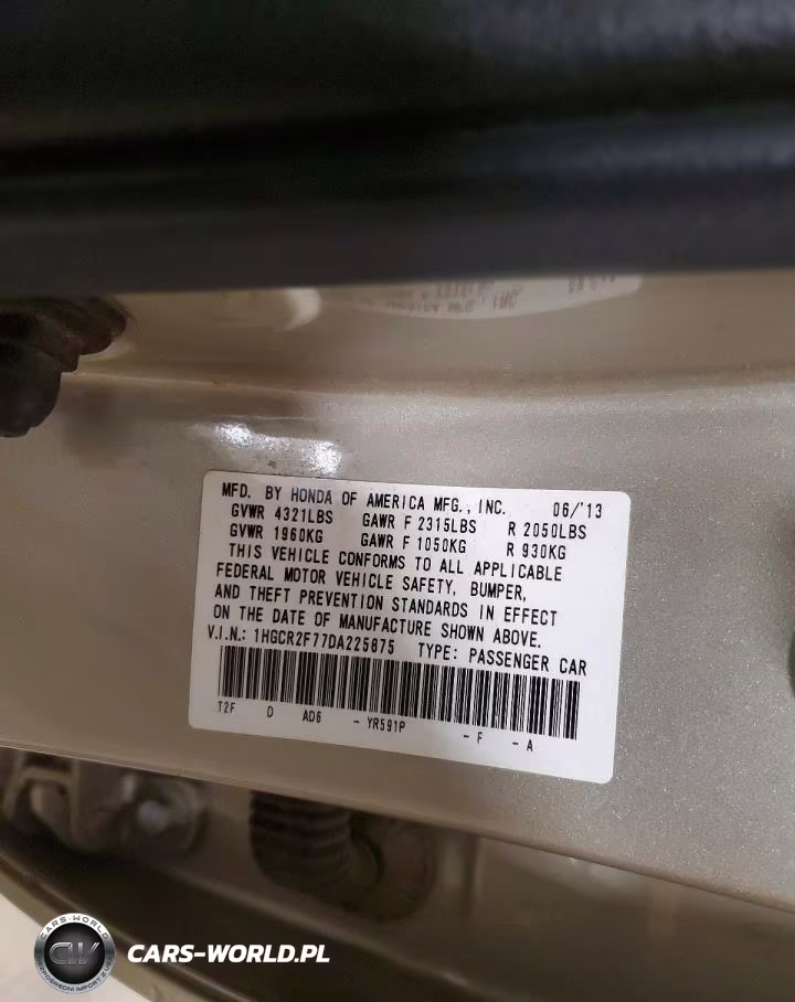 2013 Honda Accord Ex VIN:1HGCR2F77DA225875 - 13