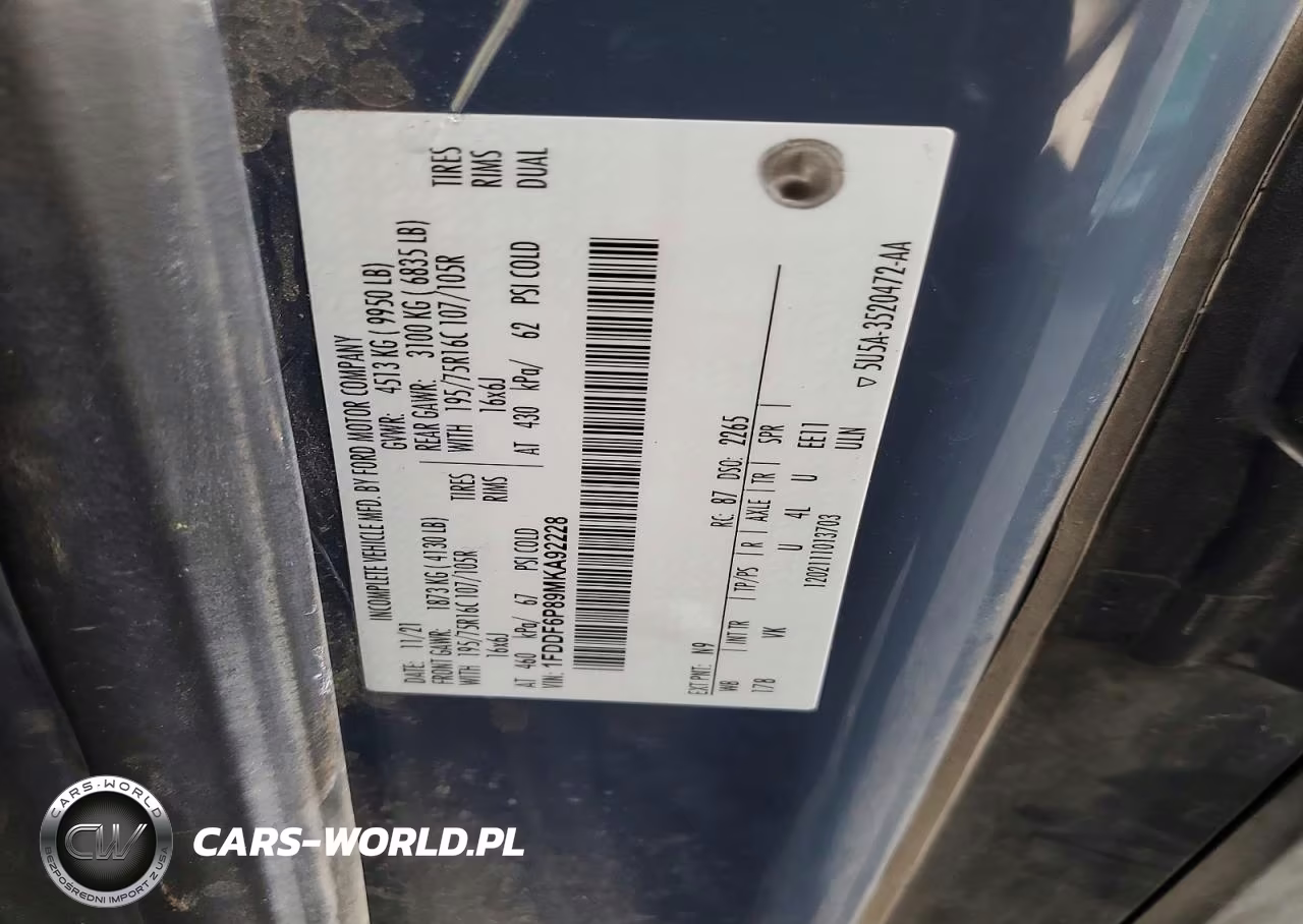 2021 Ford Transit Delivery Truck VIN:1FDDF6P89MKA92228 - 12