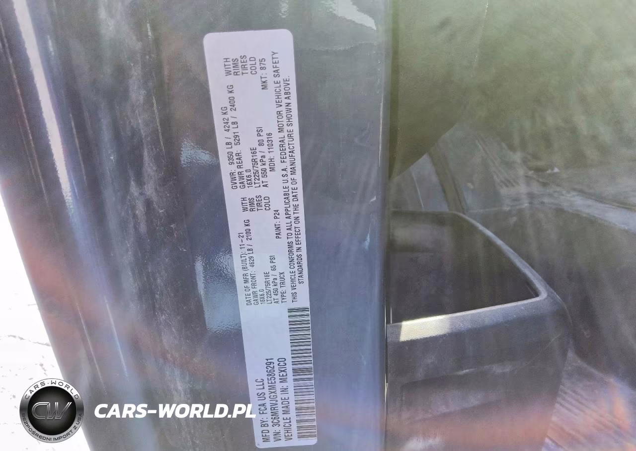 2021 Ram Promaster 3500 3500 High VIN:3C6MRVJGXME586291 - 7