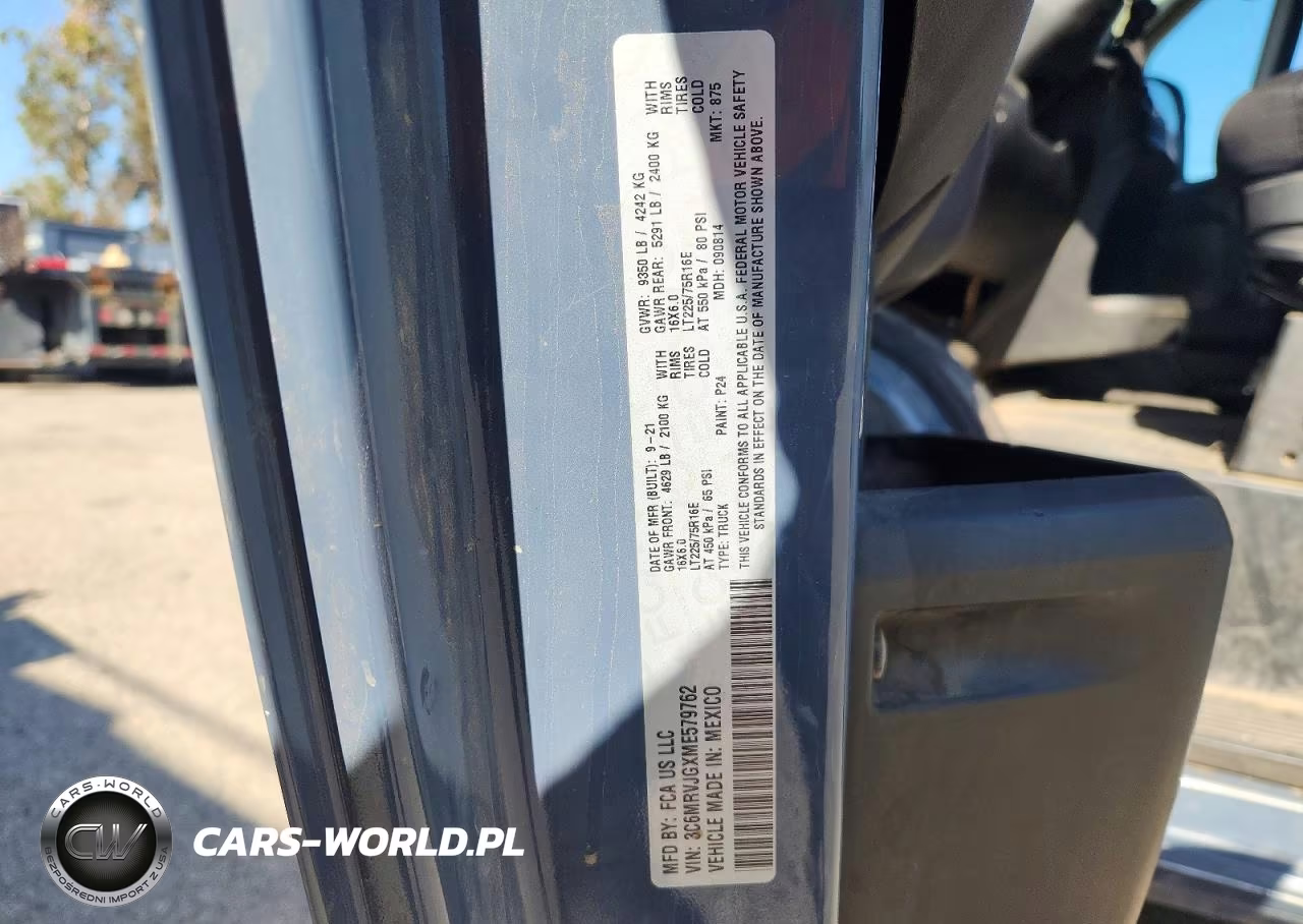 2021 Ram Promaster 3500 Delivery Van VIN:3C6MRVJGXME579762 - 13