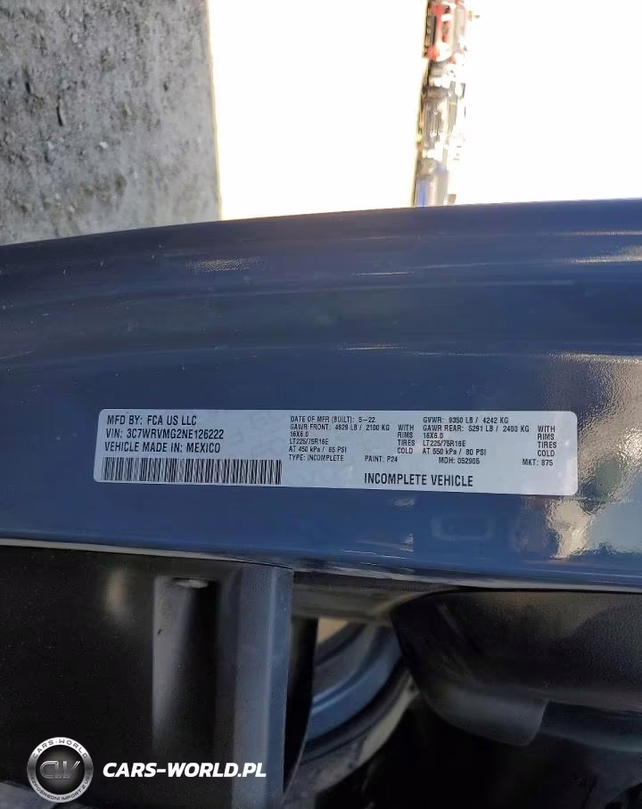 2022 Ram Promaster 3500 Delivery Truck VIN:3C7WRVMG2NE126222 - 13