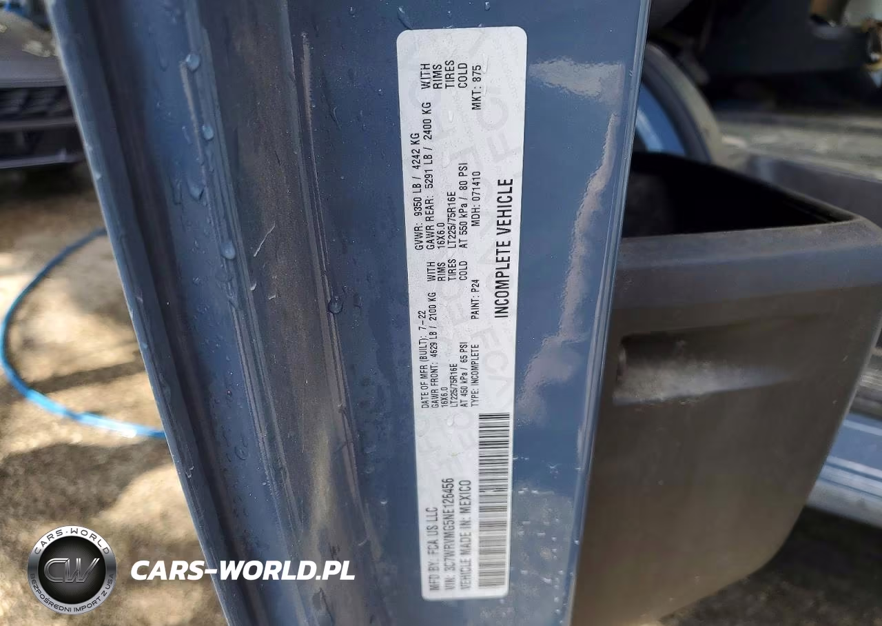 2022 Ram Promaster 3500 Delivery Truck VIN:3C7WRVMG5NE126456 - 13
