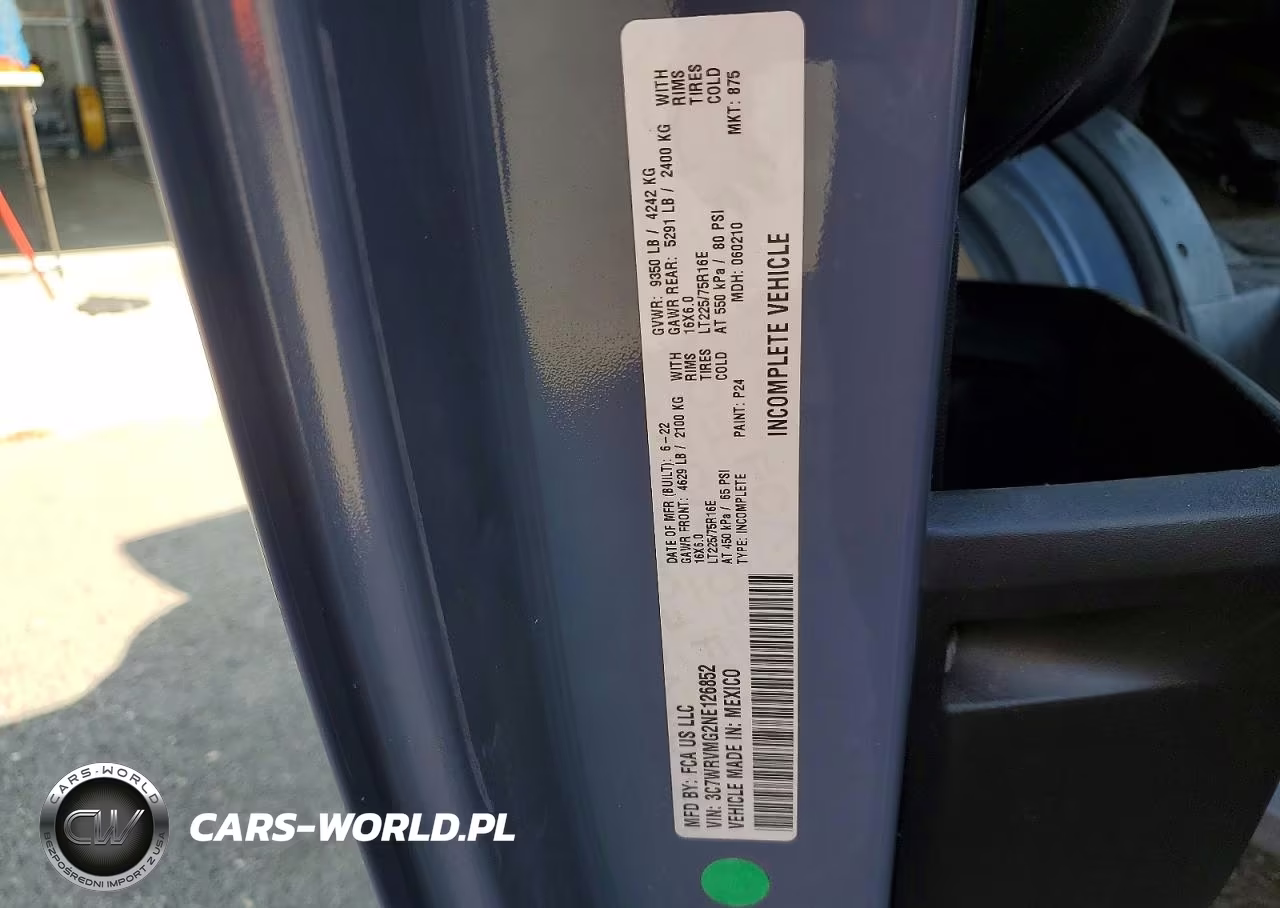 2022 Ram Promaster 3500 3500 Standard VIN:3C7WRVMG2NE126852 - 12