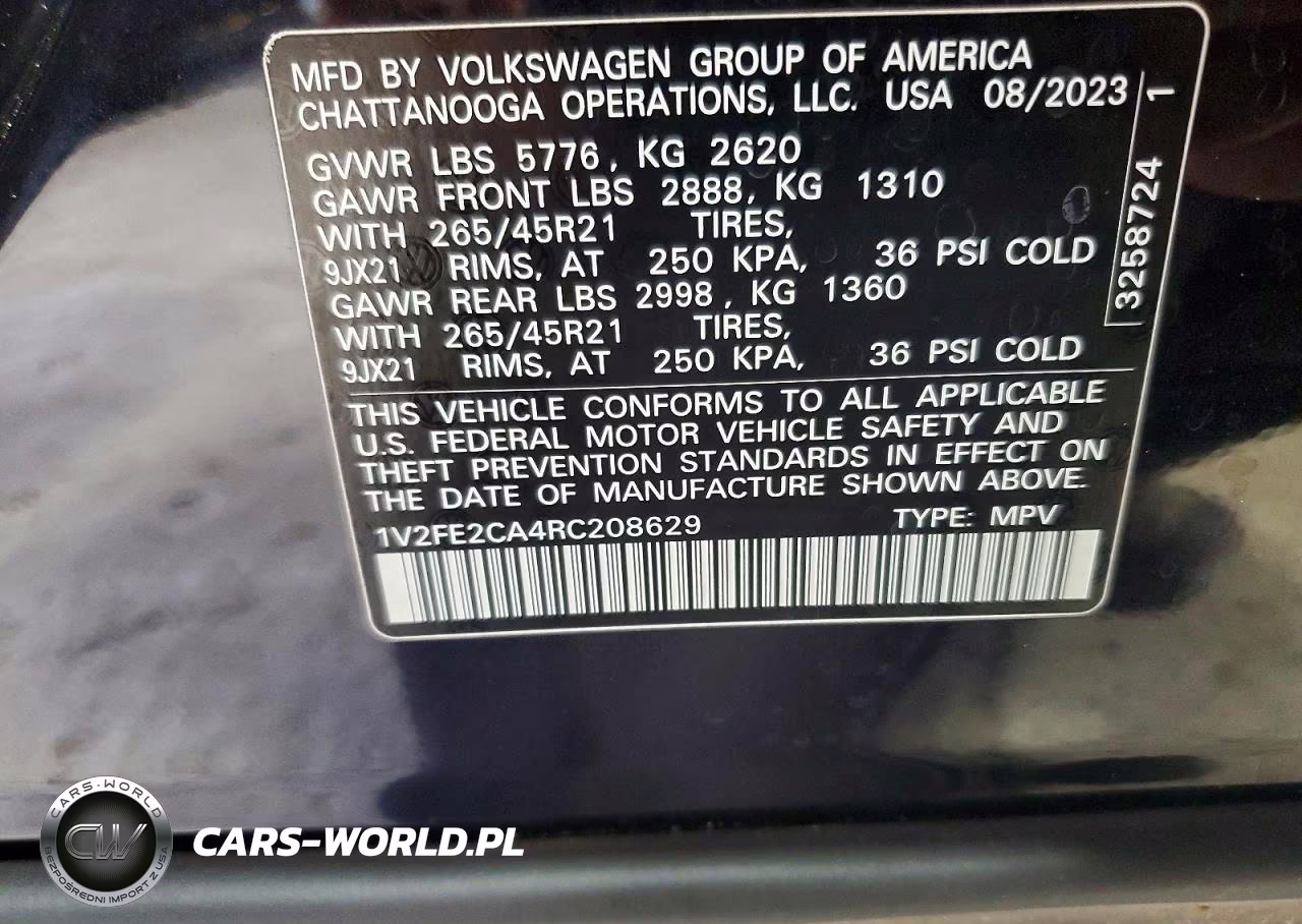 2024 Volkswagen Atlas Cross Sport Sel Premium R-Line VIN:1V2FE2CA4RC208629 - 13